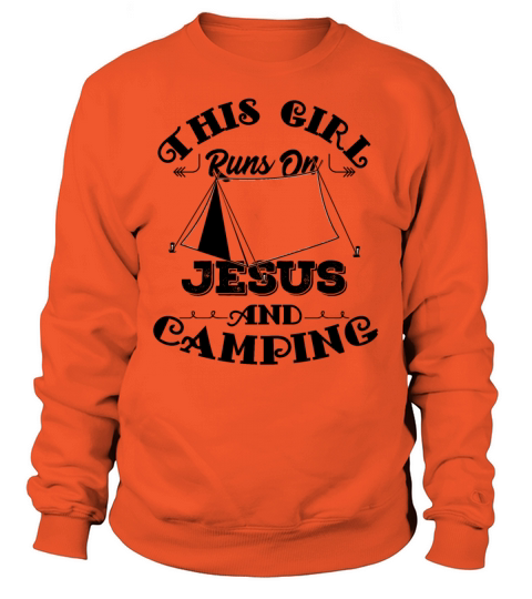 This Girl Runs On Jesus And Camping design Women's Sweatshirt
