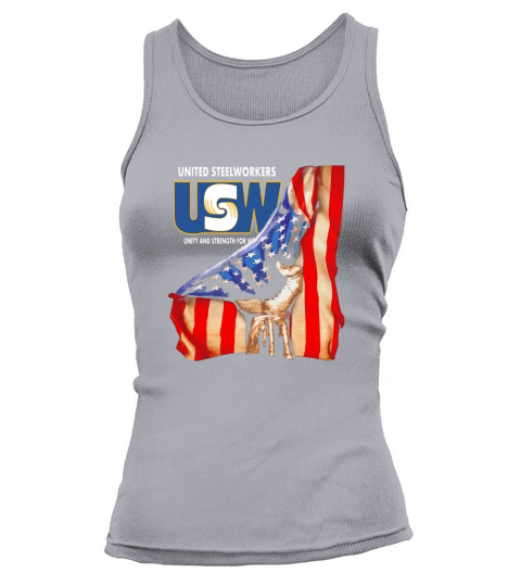 United Steelworkers Unity And Strength For Workers American Flag - Unisex Long Sleeve Tank top Woman