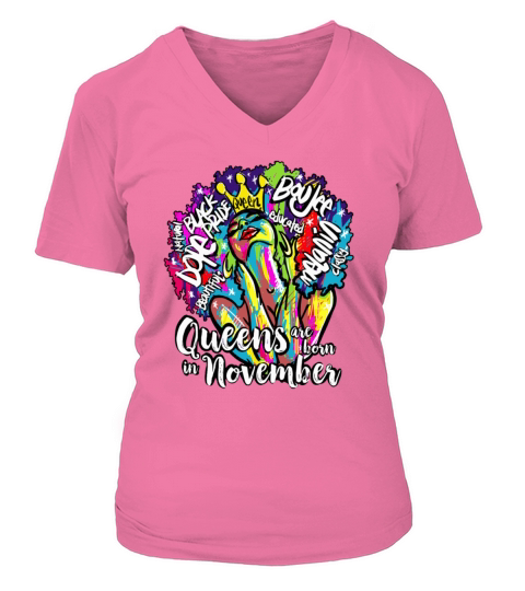 Queens Are Born In November Birthday Gift Women's V-Neck T-shirt
