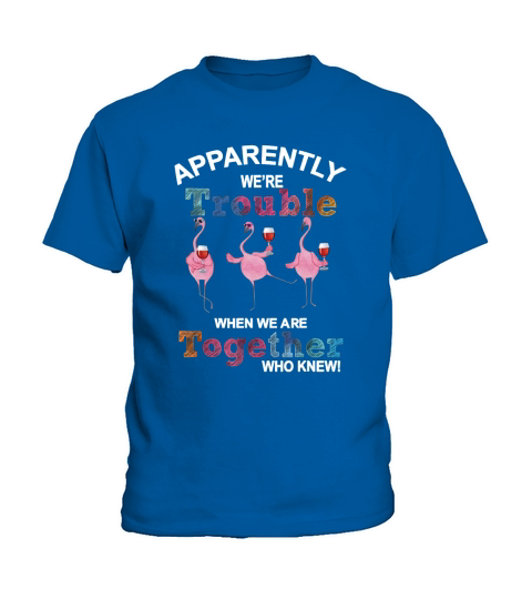 Apparently were trouble wine flamingo when we are Kids T-Shirt