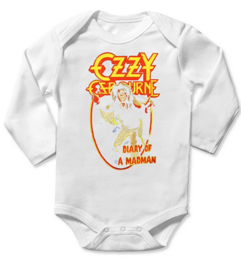 Ozzy Ozbourne A Madman Long Sleeve Baby One-Piece