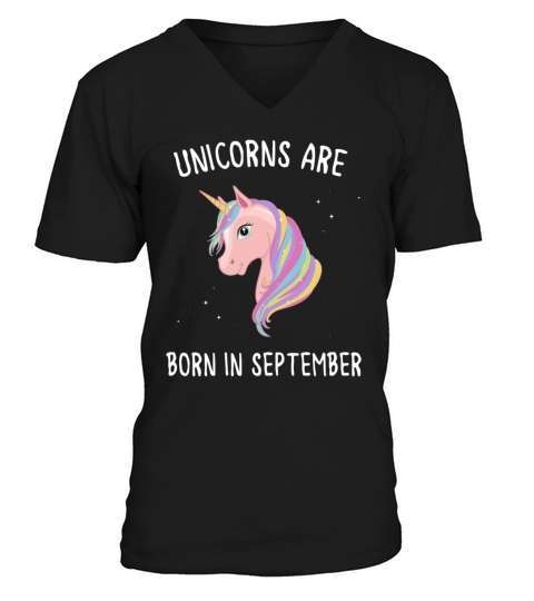unicorns are born in september Men's V-Neck T-shirt
