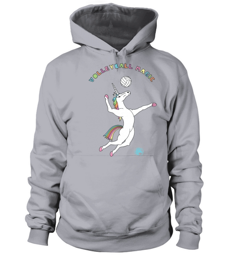 Volleyball Magic Unicorn Outline Women's Hoodie