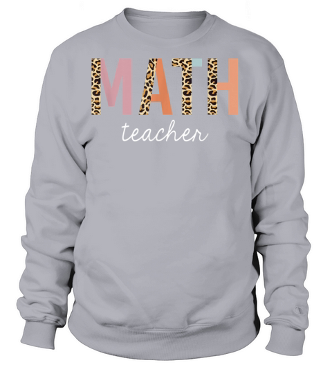 Leopard Math Teacher Cute Back to School Supplies Women's Sweatshirt