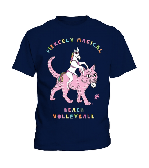 Fiercely Magical Beach Volleyball Female Unicorn Kids T-Shirt