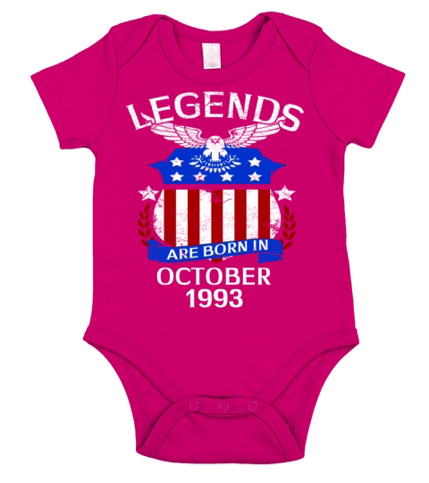 Legends Are Born In October 1993 Short Sleeve Baby One-Piece