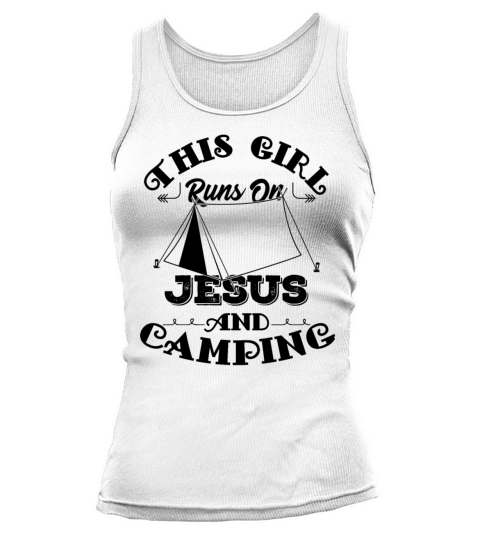 This Girl Runs On Jesus And Camping design Women's Tank Top