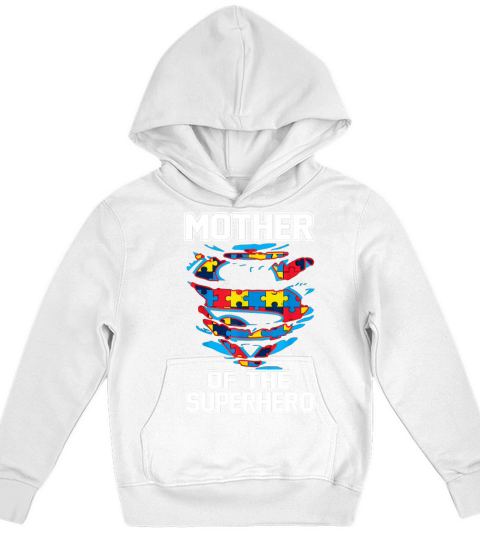 Super Mother Tshirt Autism Awareness Gift Mother Superhero Kids Hoodie