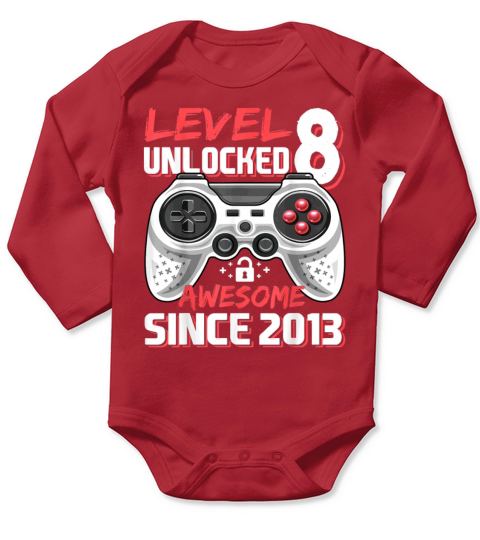 Level 8 Unlocked Awesome 2013 Video Game Long Sleeve Baby One-Piece