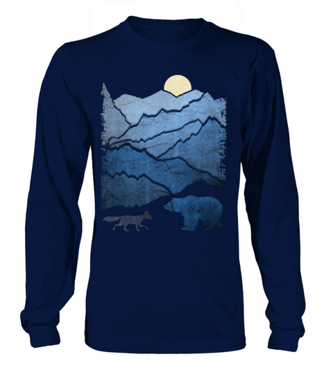 Bear and Fox In The Mountains Women's Long Sleeve
