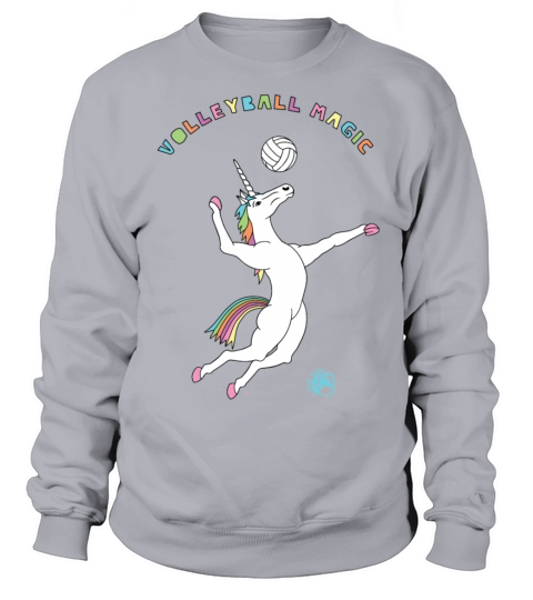 Volleyball Magic Unicorn Outline Women's Sweatshirt