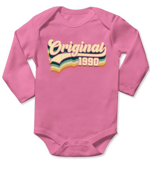 31st Birthday Gift Original Men Women Born In 1990 Long Sleeve Baby One-Piece