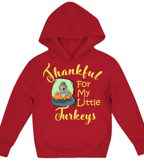Thanksgiving Thankful For My Little Turkeys Kids Hoodie