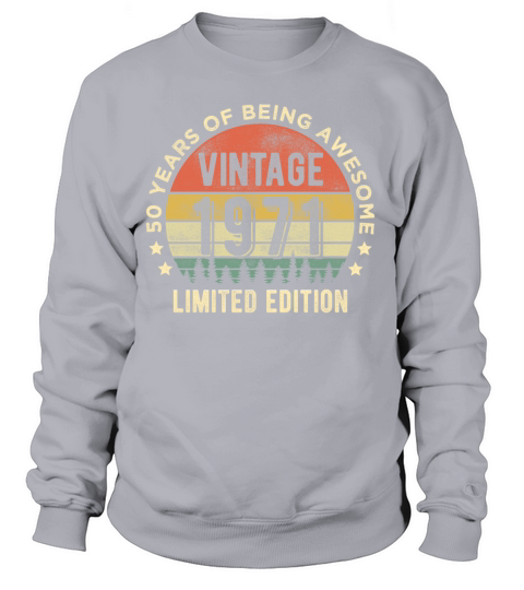 Vintage 1971 50 years old Awesome 50th Birthday Women's Sweatshirt