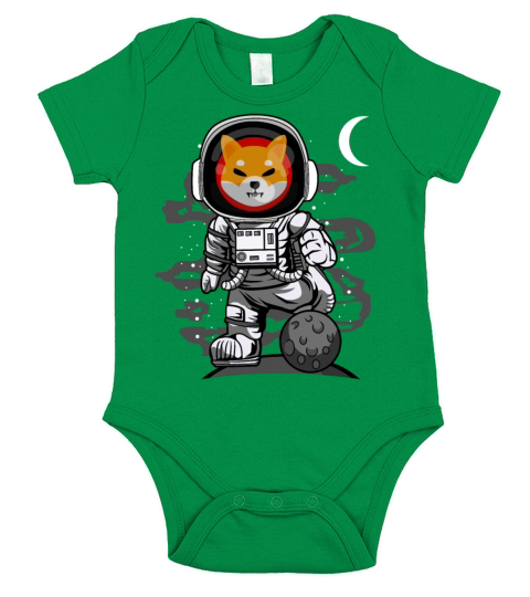 Astronaut Soccer Shiba Inu Coin To The Moon Crypto Short Sleeve Baby One-Piece