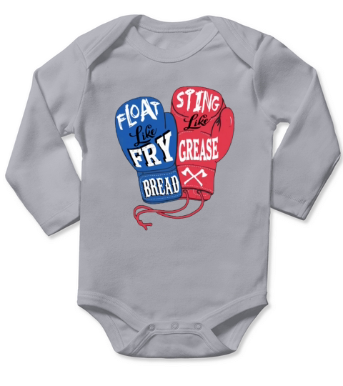 Boxing Float Like Fry Bread Sting Like Grease Long Sleeve Baby One-Piece