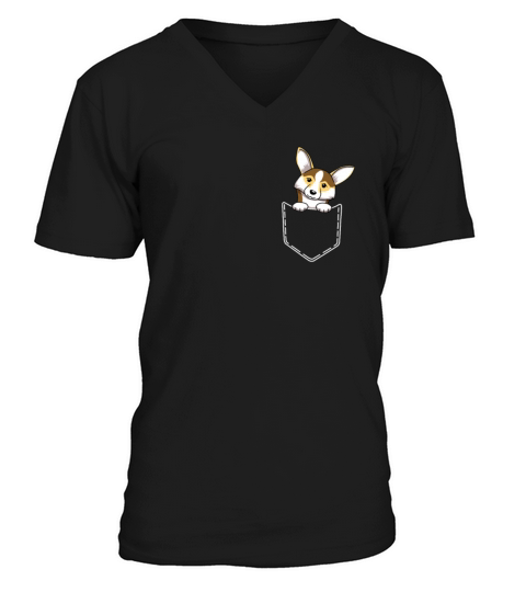 Welsh Corgi In Pocket Dog Lover Breed T-Shirt Gift Men's V-Neck T-shirt