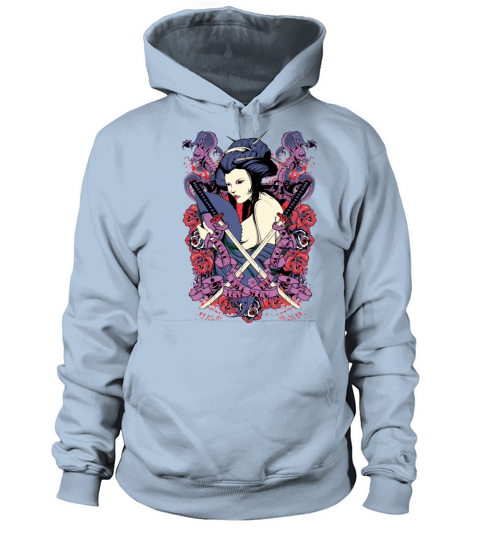 nude japanese geisha with samurai swords Women's Hoodie