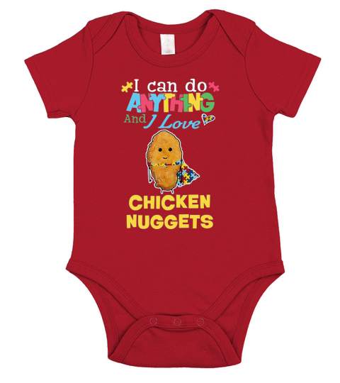Autism I can do anything and I love Chicken Nuggets Short Sleeve Baby One-Piece