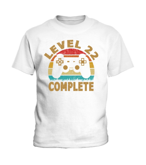 Level 22 Complete 22th Birthday Video Gamer Gift Kids T-Shirt