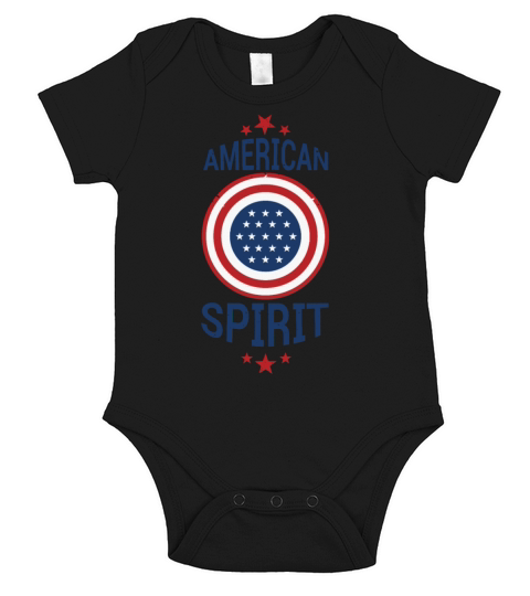 American Spirit Red White and Blue American Flag Short Sleeve Baby One-Piece