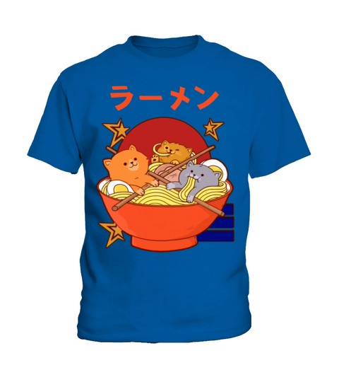 Ramen Cats noodles eat fun happy cat Kids T-Shirt