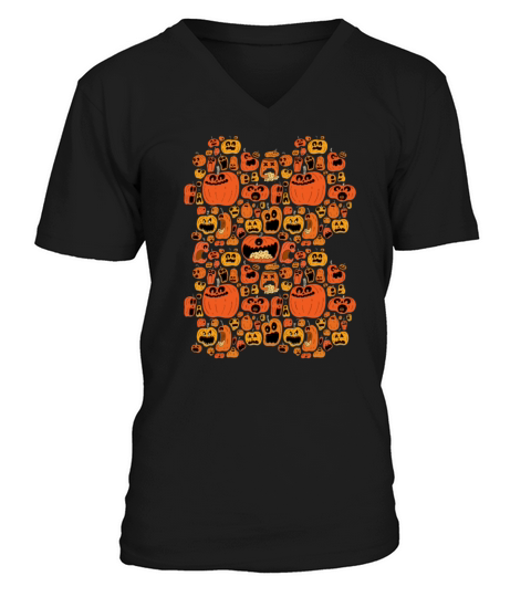 Pumpkin Pattern Men's V-Neck T-shirt