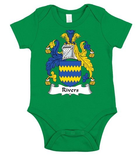 Rivers Family Crest British Family Crests Short Sleeve Baby One-Piece