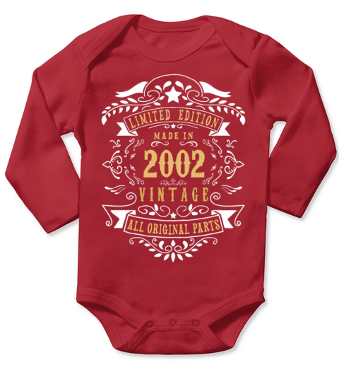 Limited Edition Made In 2002 Vintage Original Long Sleeve Baby One-Piece