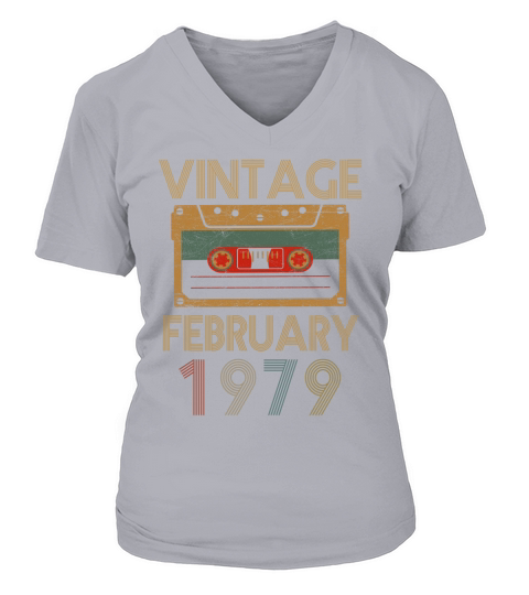 Anniversaire Vintage Février 1979 V-neck T-Shirt Woman