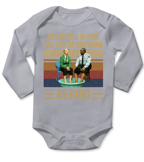 Mr Rogers gay police in a world where you can be anything be kind vintage Long Sleeve Baby One-Piece