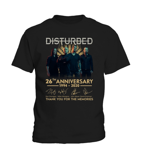Disturbed 26th Anniversary 1994 2020 signature Kids T-Shirt