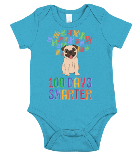 100 Days Smarter 100th Day of School Outfit Dog Short Sleeve Baby One-Piece