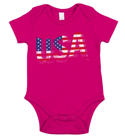 USA American flag Short Sleeve Baby One-Piece