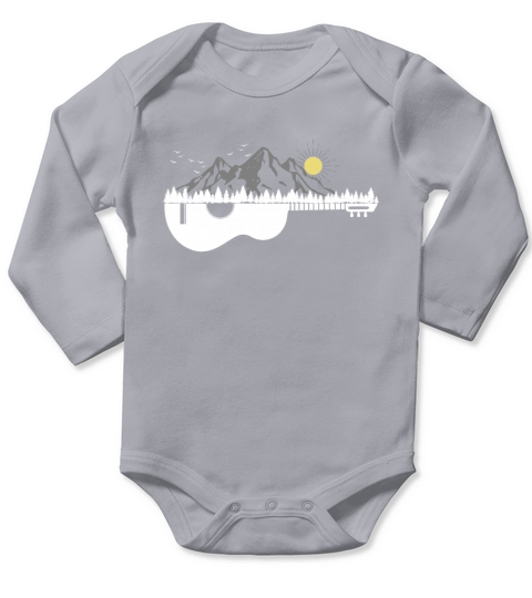 Guitar Mountains Mood Mountain Sports Moon Ski Long Sleeve Baby One-Piece