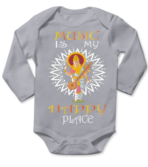 Music Is My Happy Place Long Sleeve Baby One-Piece