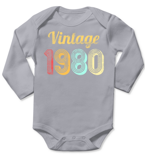 Vintage 1980 40th Birthday Gift T-Shirt Long Sleeve Baby One-Piece