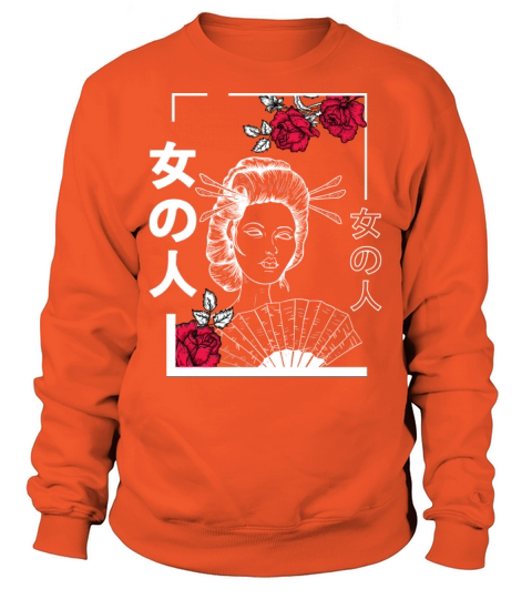 Aesthetic Japanese Art Geisha With Rose Women's Sweatshirt