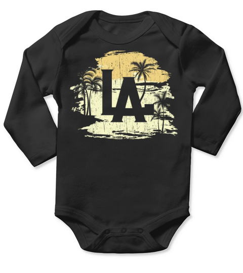 LA Los Angeles Vintage palm trees Long Sleeve Baby One-Piece