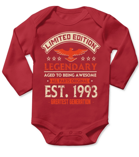 Limited Edition Legendary Est 1993 Long Sleeve Baby One-Piece