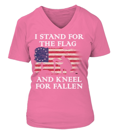 I Stand For The Flag Kneel For The Fallen - cross Women's V-Neck T-shirt