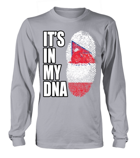 Austrian And Nepalese Mix DNA Flag Heritage Women's Long Sleeve