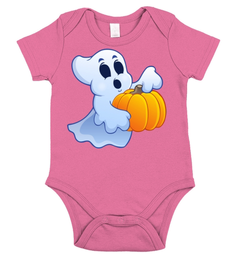 Ghost with pumpkin Short Sleeve Baby One-Piece