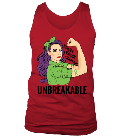 Mental Health Awareness Shirts Warrior Unbreakable Men's Tank Top
