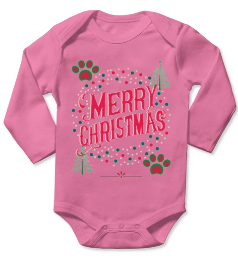 merry christmas dog cat world collection1 Long Sleeve Baby One-Piece