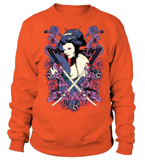 nude japanese geisha with samurai swords Women's Sweatshirt