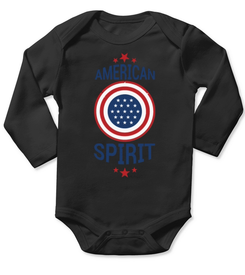 American Spirit Red White and Blue American Flag Long Sleeve Baby One-Piece