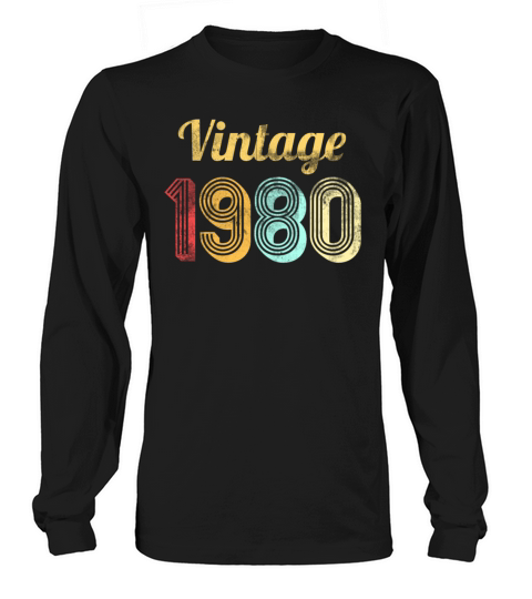 Vintage 1980 40th Birthday Gift T-Shirt Women's Long Sleeve