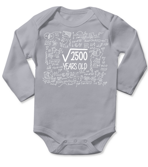 50th birthday gift root out of 2500 nerd Maths Long Sleeve Baby One-Piece