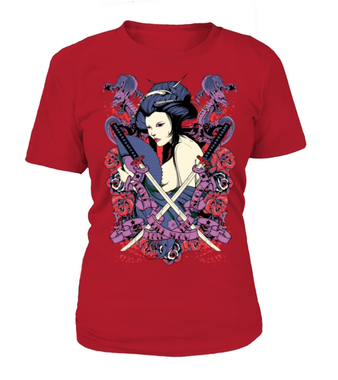 nude japanese geisha with samurai swords Women's T-Shirt